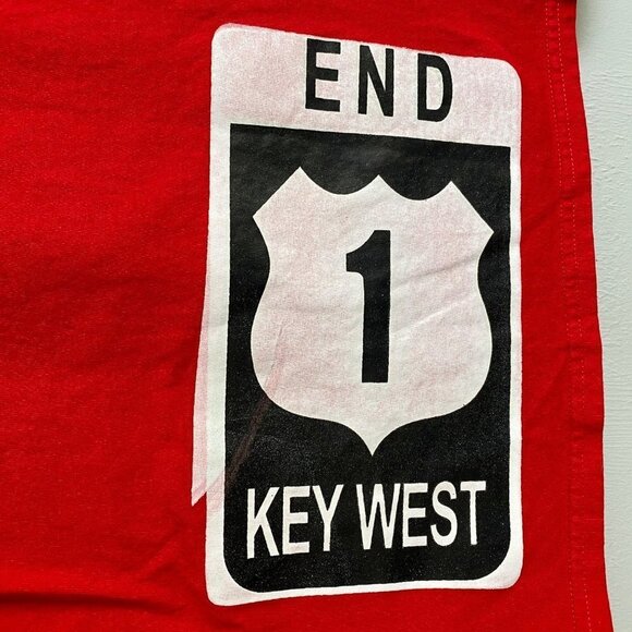 Key West Cotton Red Tee Shirt Gildan Size Medium - Picture 6 of 8